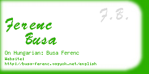 ferenc busa business card